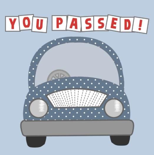 Driving test congratulations card