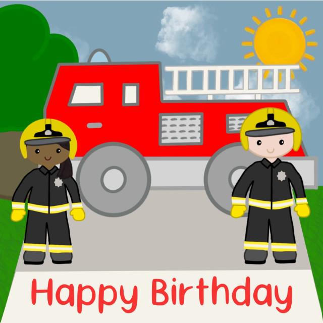 Firefighter birthday card