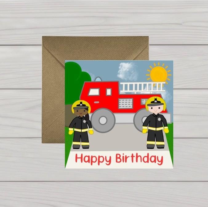 Firefighter birthday card