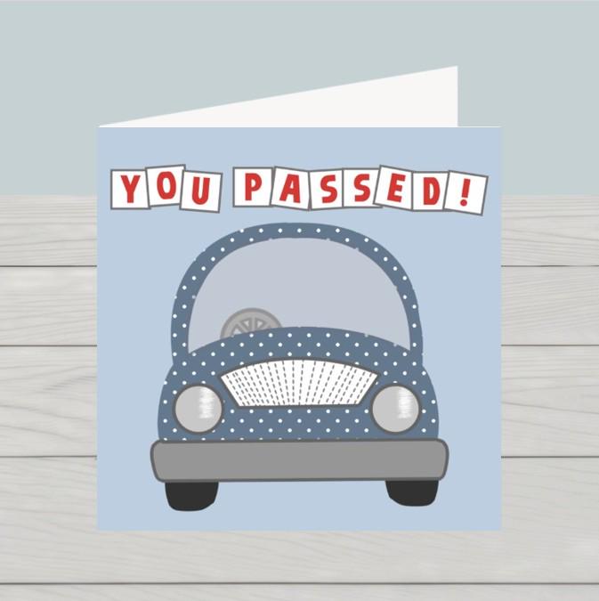 Driving test congratulations card