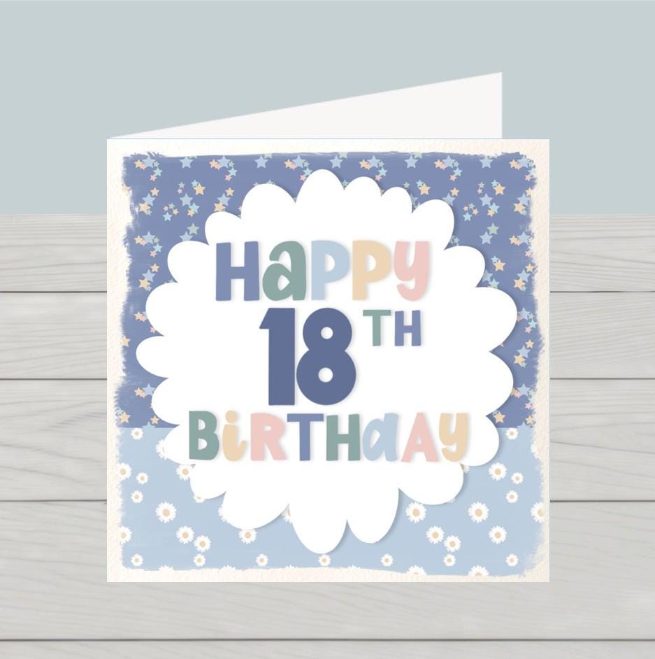 18th birthday blue flowers