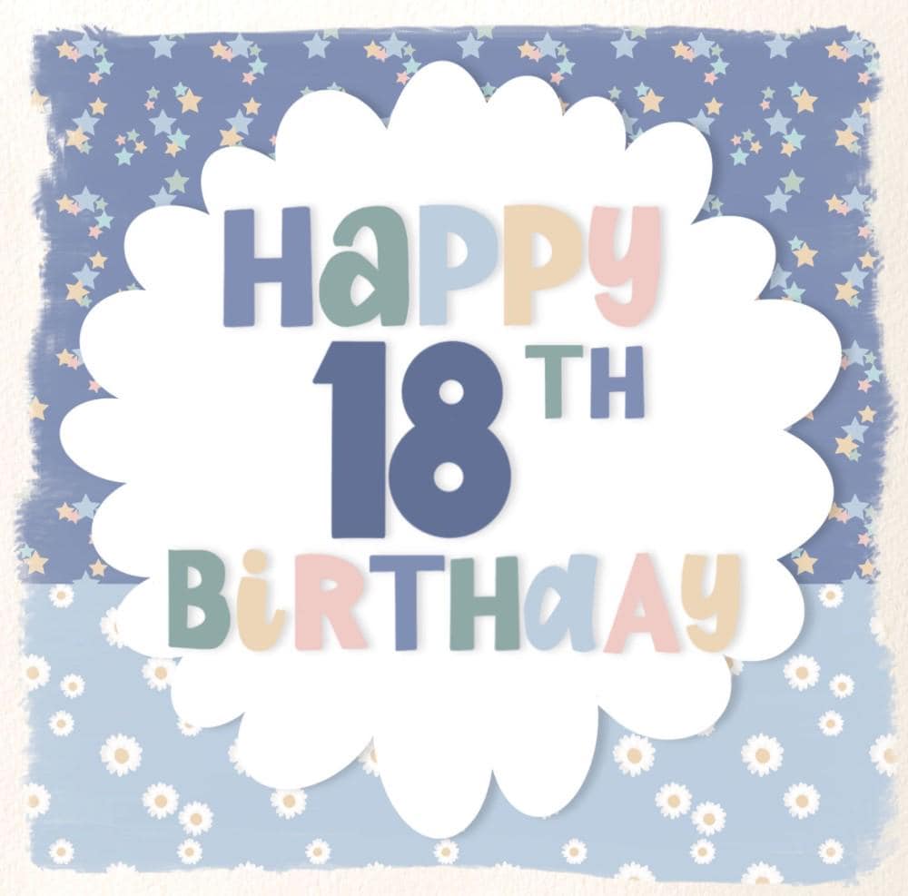 18th birthday blue flowers