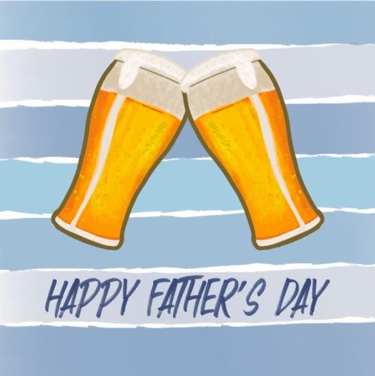Cheers Dad Father's Day Card: Beer Pint Design