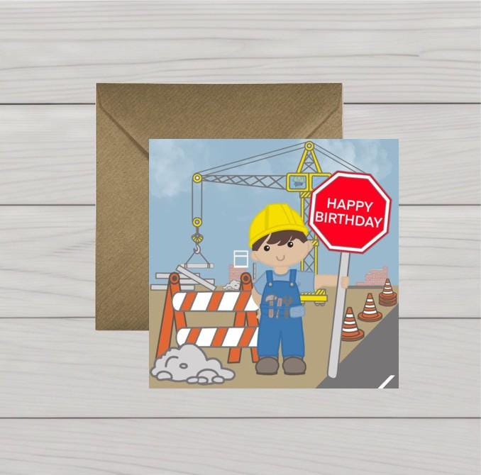 Builder birthday card