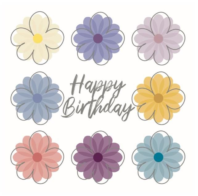 Flowers happy birthday card