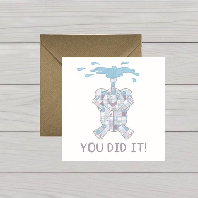 Congratulations card happy elephant