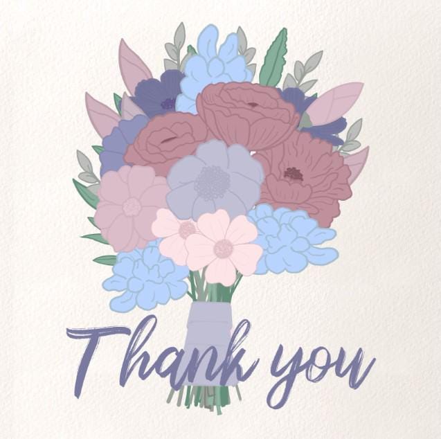 Flower Bouquet Thank You Card: Classic Appreciation Note