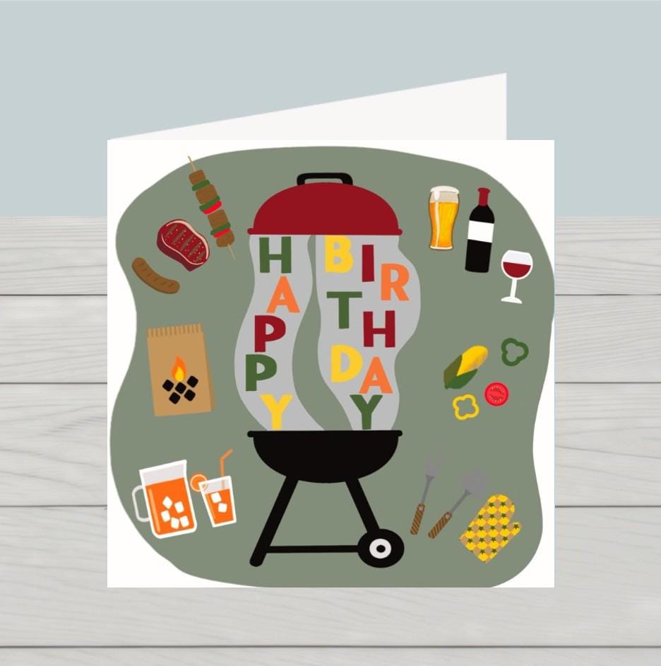 BBQ Birthday Card: Summer Barbecue, For Dad, Grandad