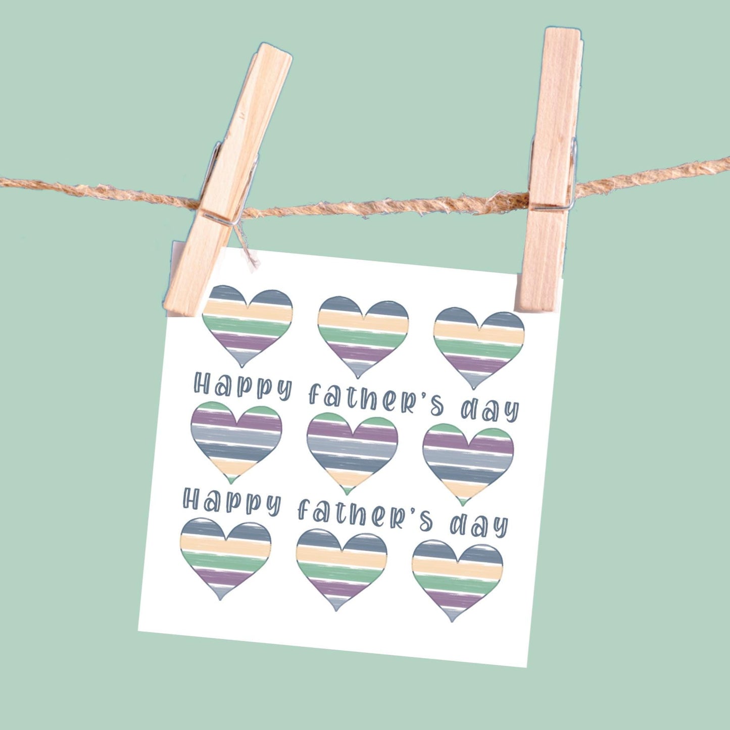 Fathers day card: hearts