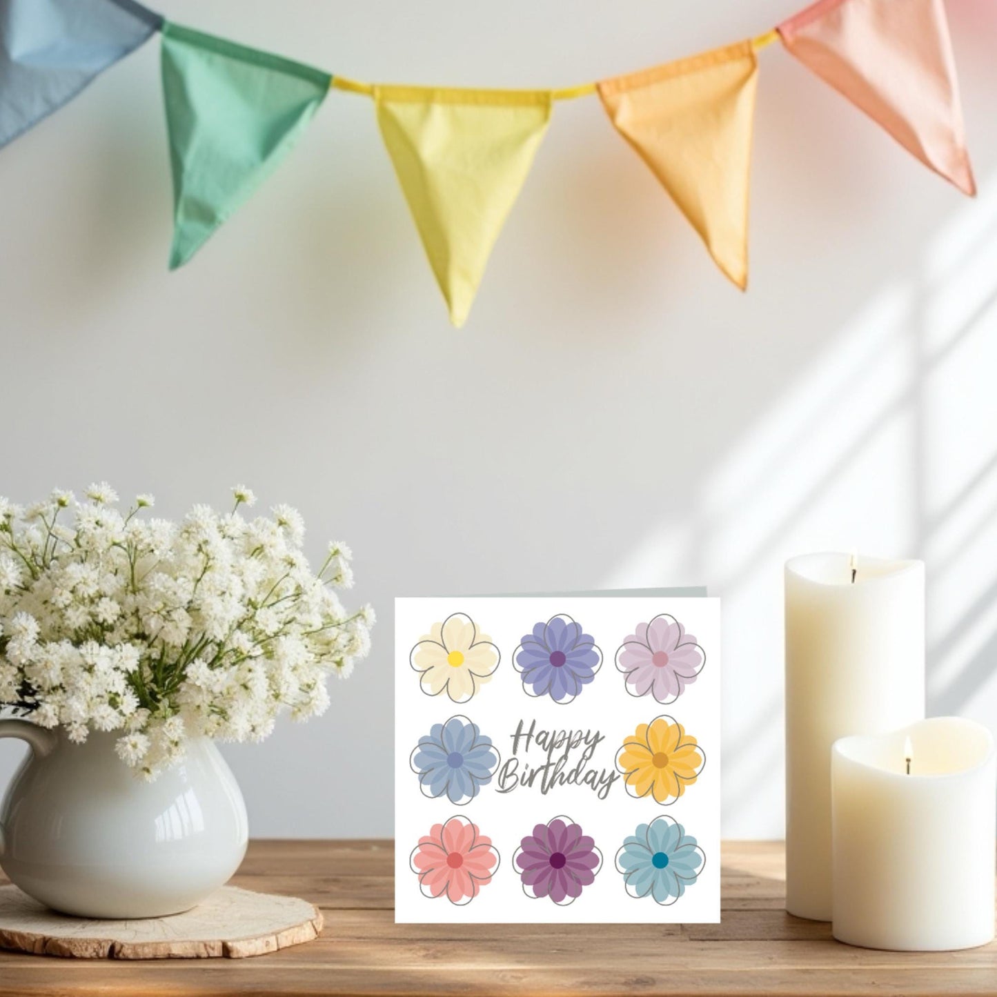 Flowers happy birthday card