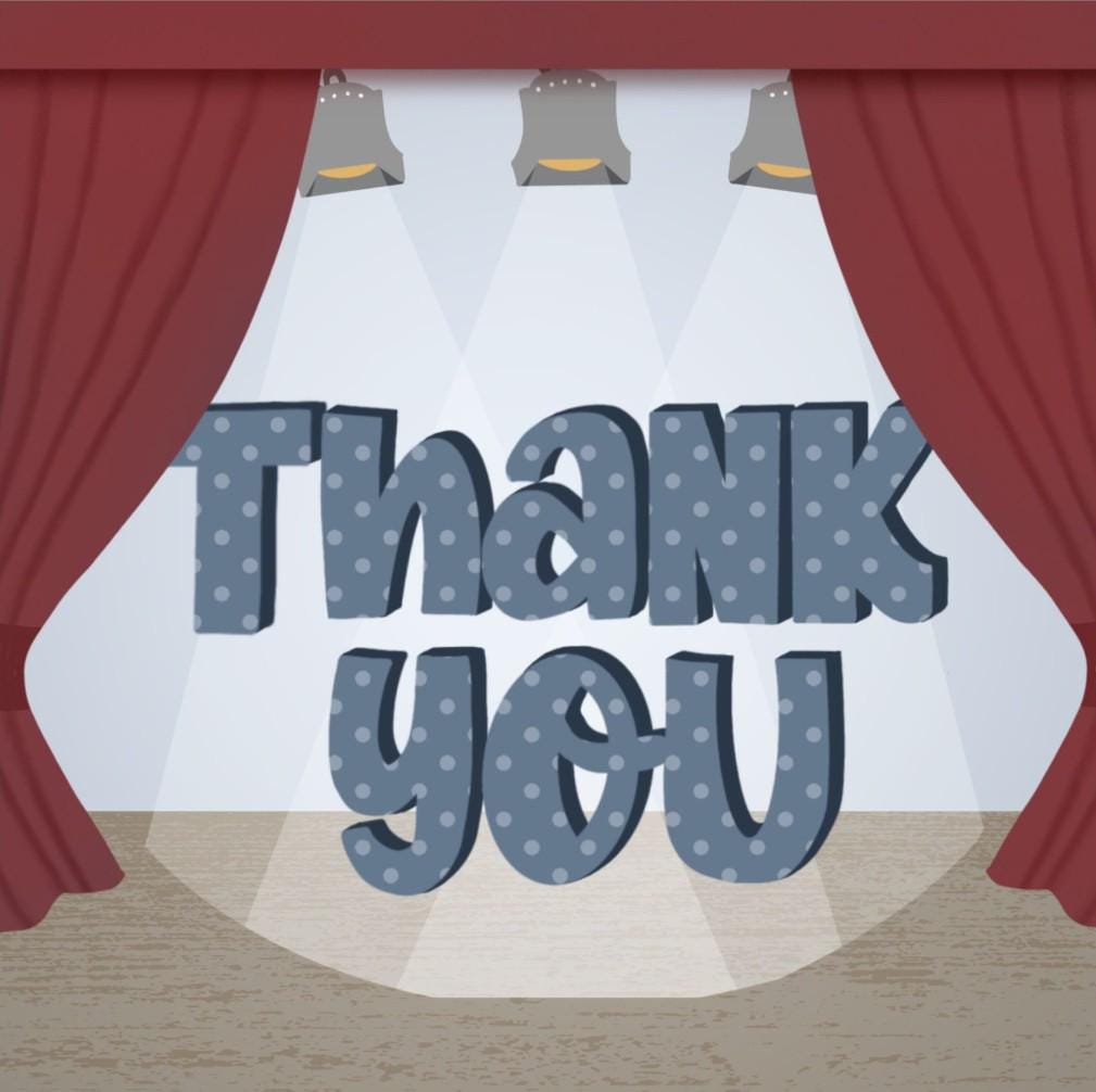 Theatre Stage Thank You Card: Classic Design, Blank Inside