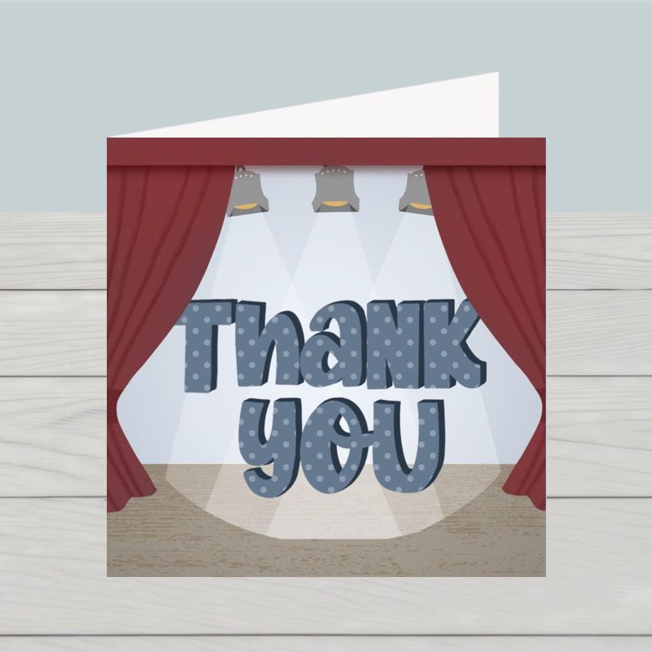 Theatre Stage Thank You Card: Classic Design, Blank Inside