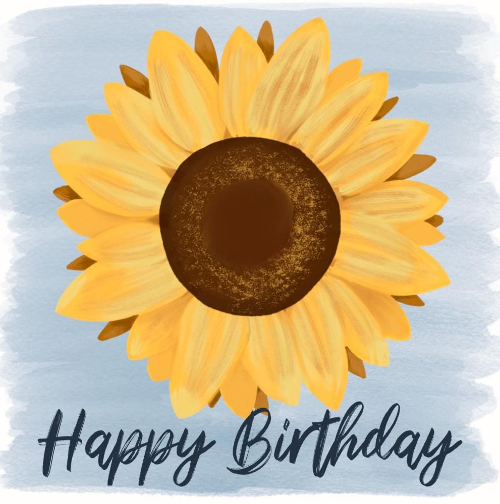 Sunflower Birthday Card For Her: Eco-Friendly UK Design