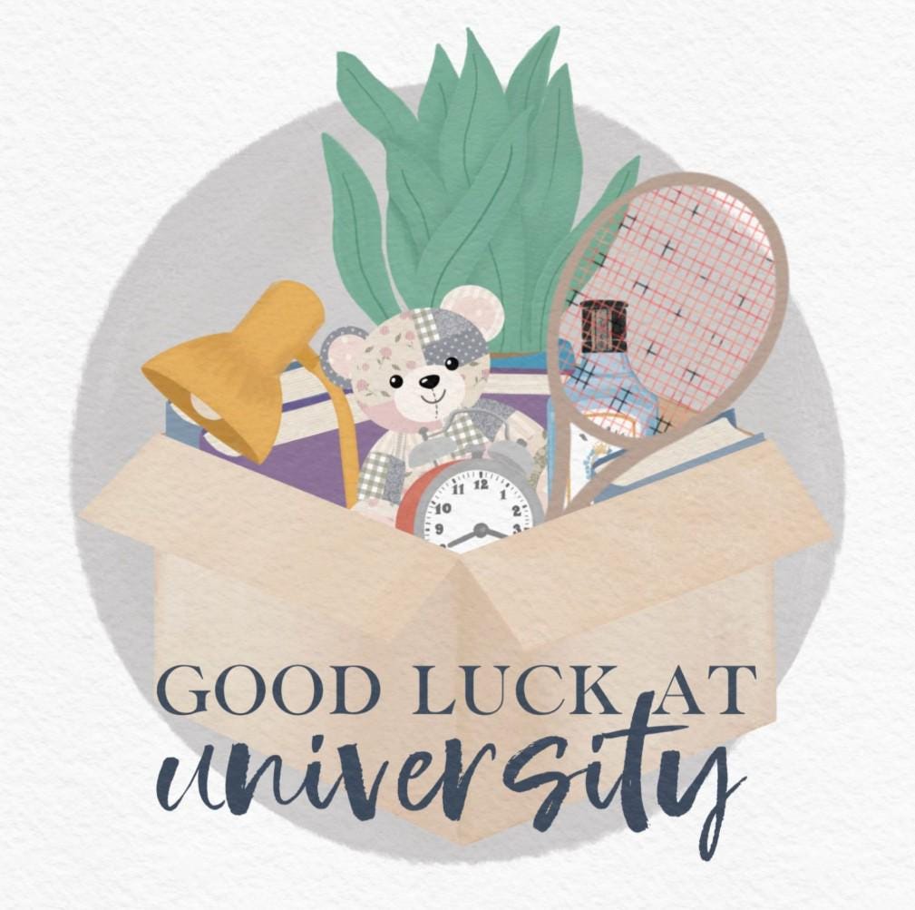 Good Luck at University card moving box