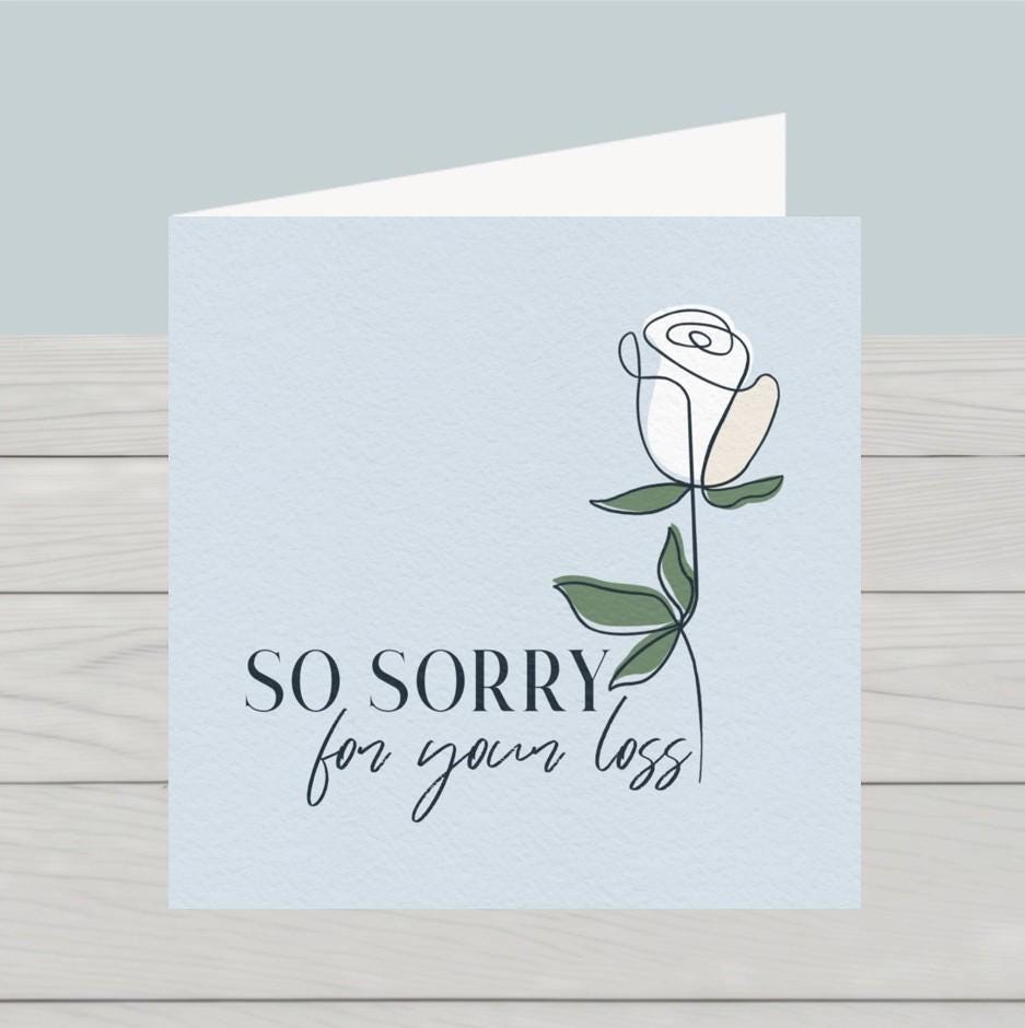 White Rose Sympathy Card: Thinking of You Condolences