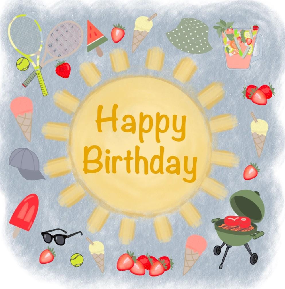 Summer Happy birthday card