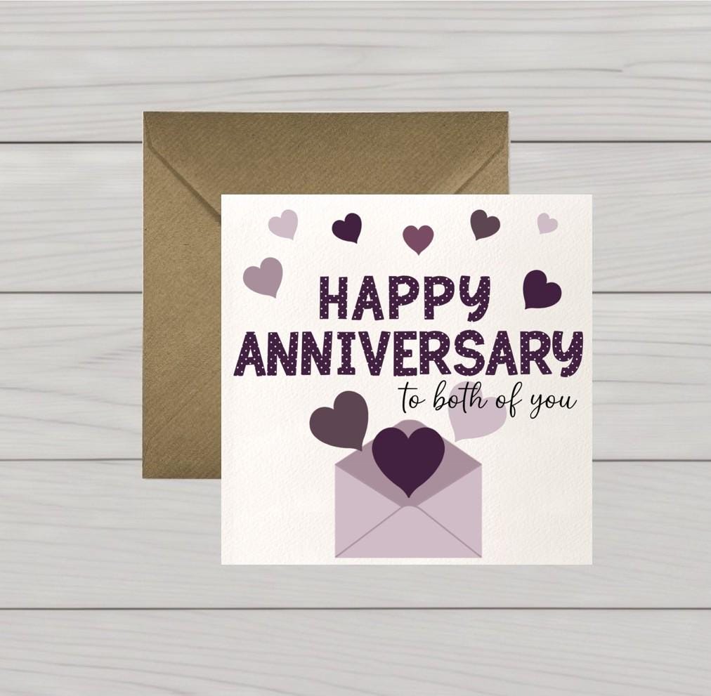 Love hearts wedding anniversary card