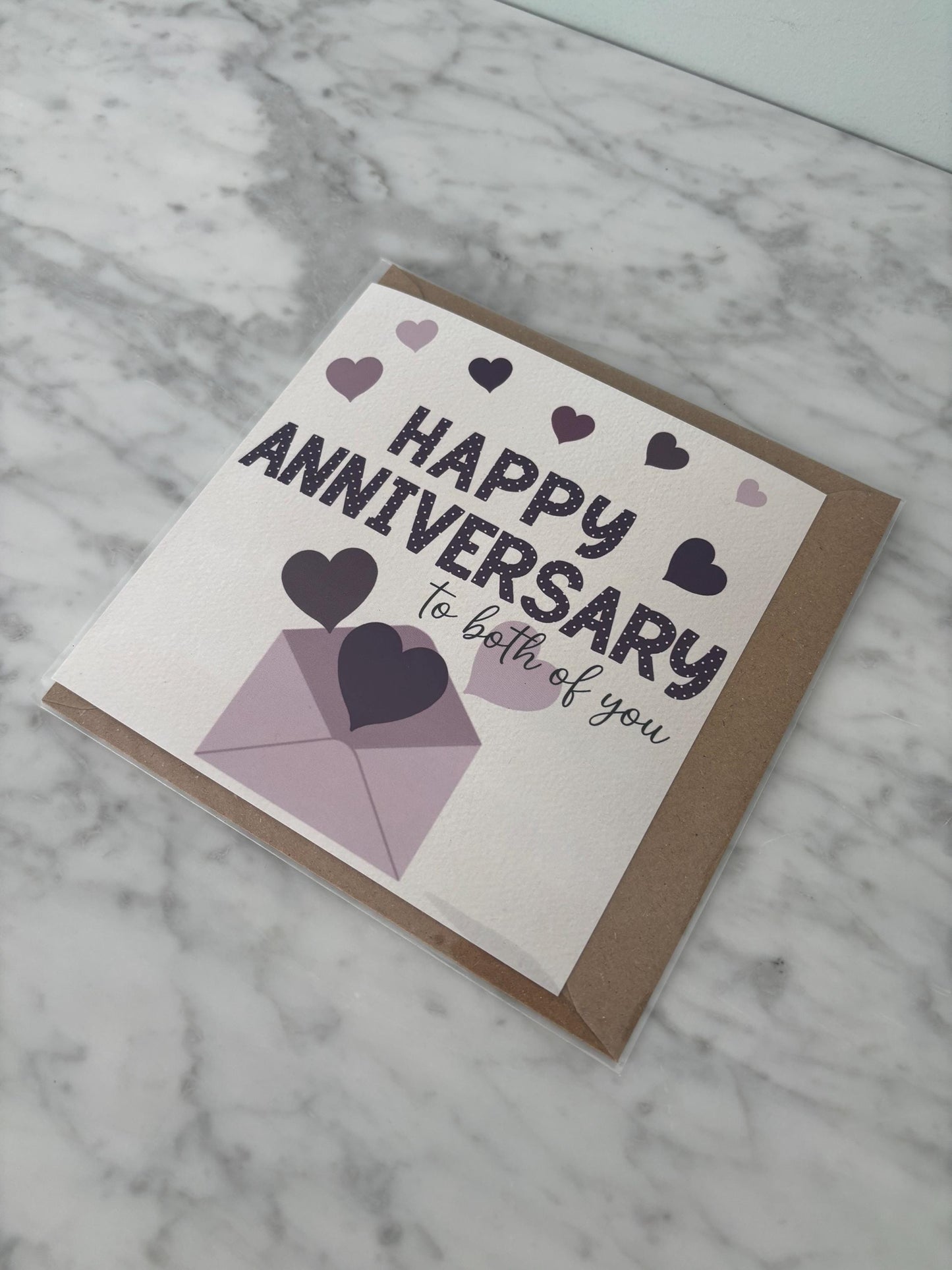 Love hearts wedding anniversary card