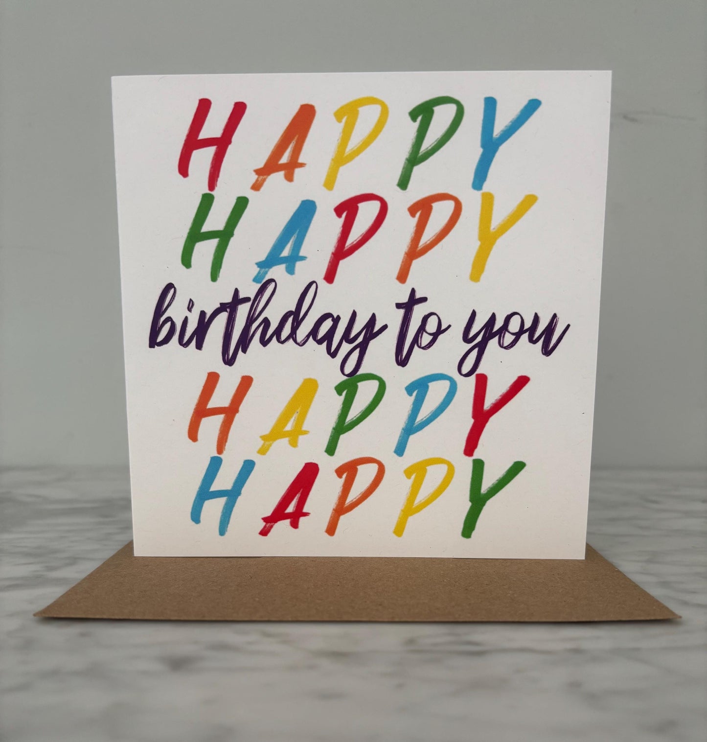 Rainbow Happy Birthday Card: Colorful Celebration, Blank Inside