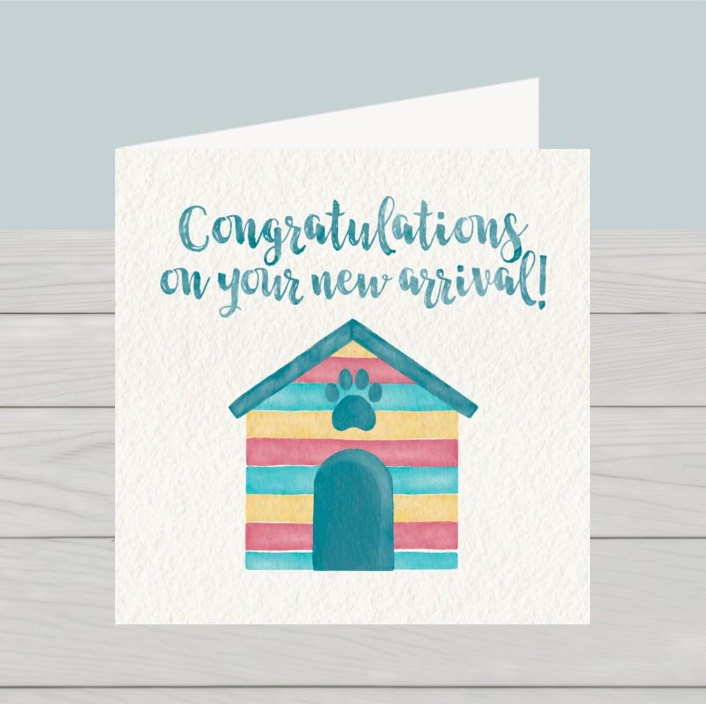 New Dog Card: Doghouse Design, Welcome Puppy Card