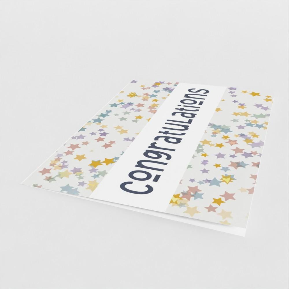 Congratulations colourful stars large A4 card
