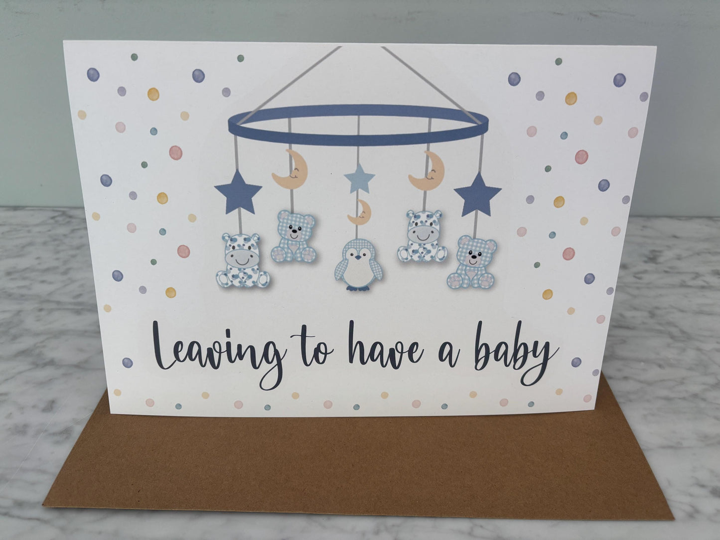 New baby mobile large A4 card