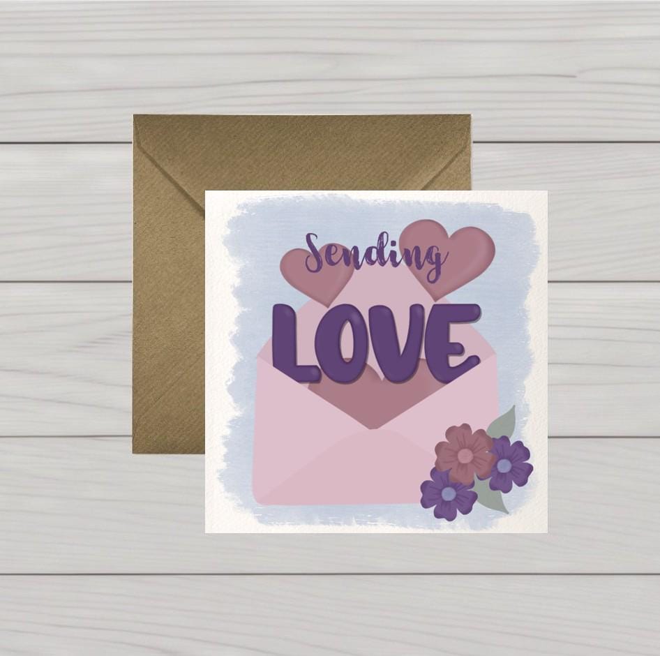 Sending Love Notecard, Blank card for sending your love to friend or family
