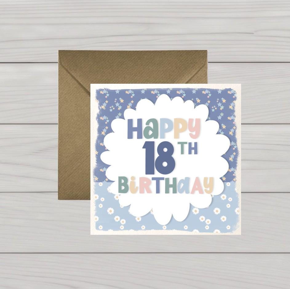 18th birthday blue flowers