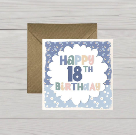 18th birthday blue flowers