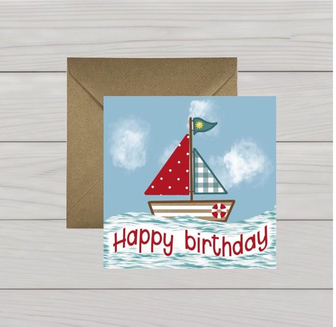 Yacht birthday card
