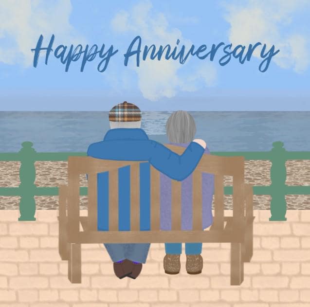 Sea view anniversary card