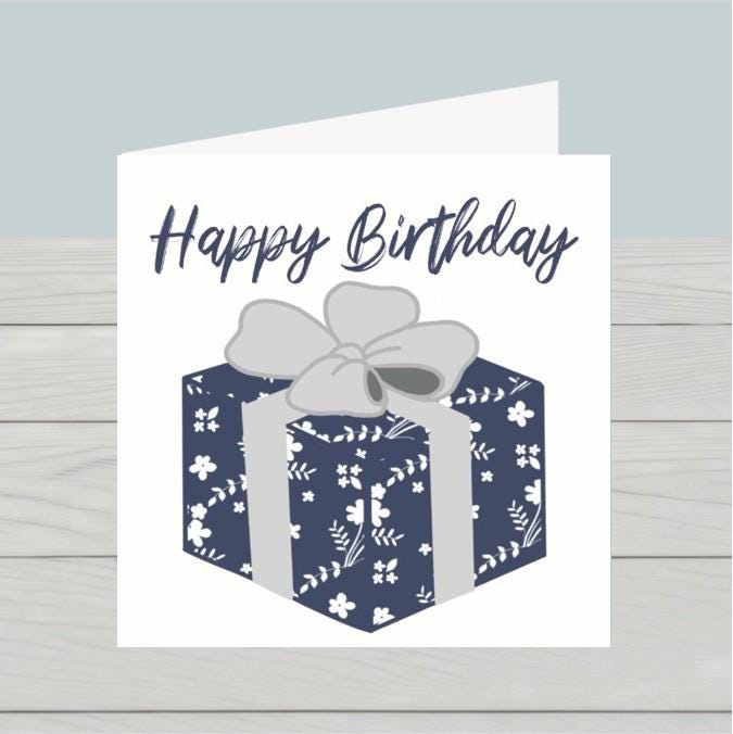Wrapped present birthday card