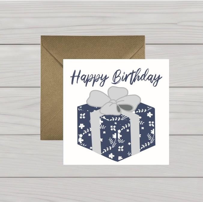 Wrapped present birthday card
