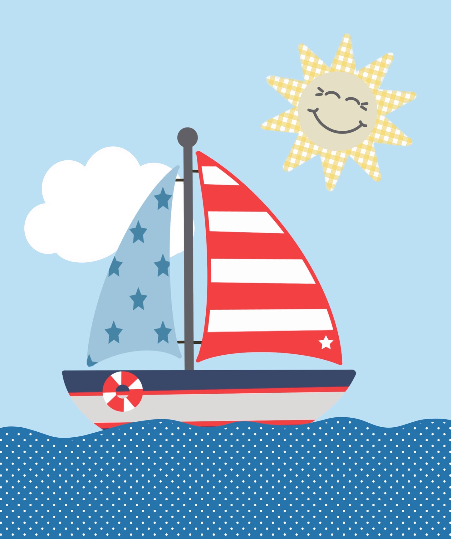 Childrens nautical series #1 sailing boat