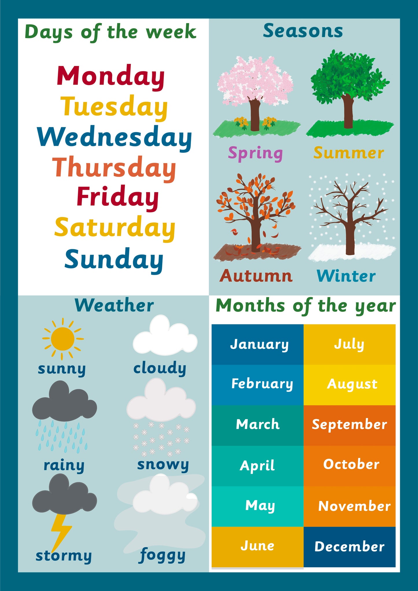 Days, months, weather and seasons