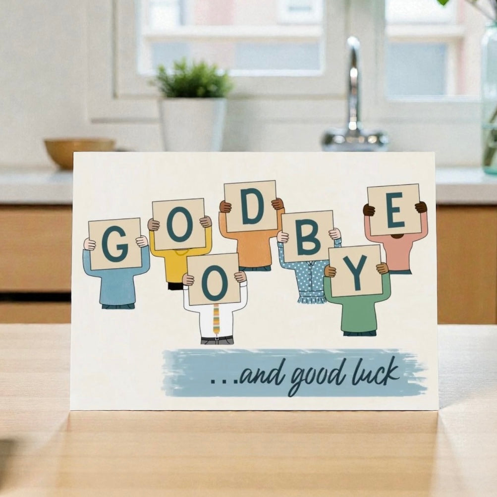 Goodbye from us (large A4 card)
