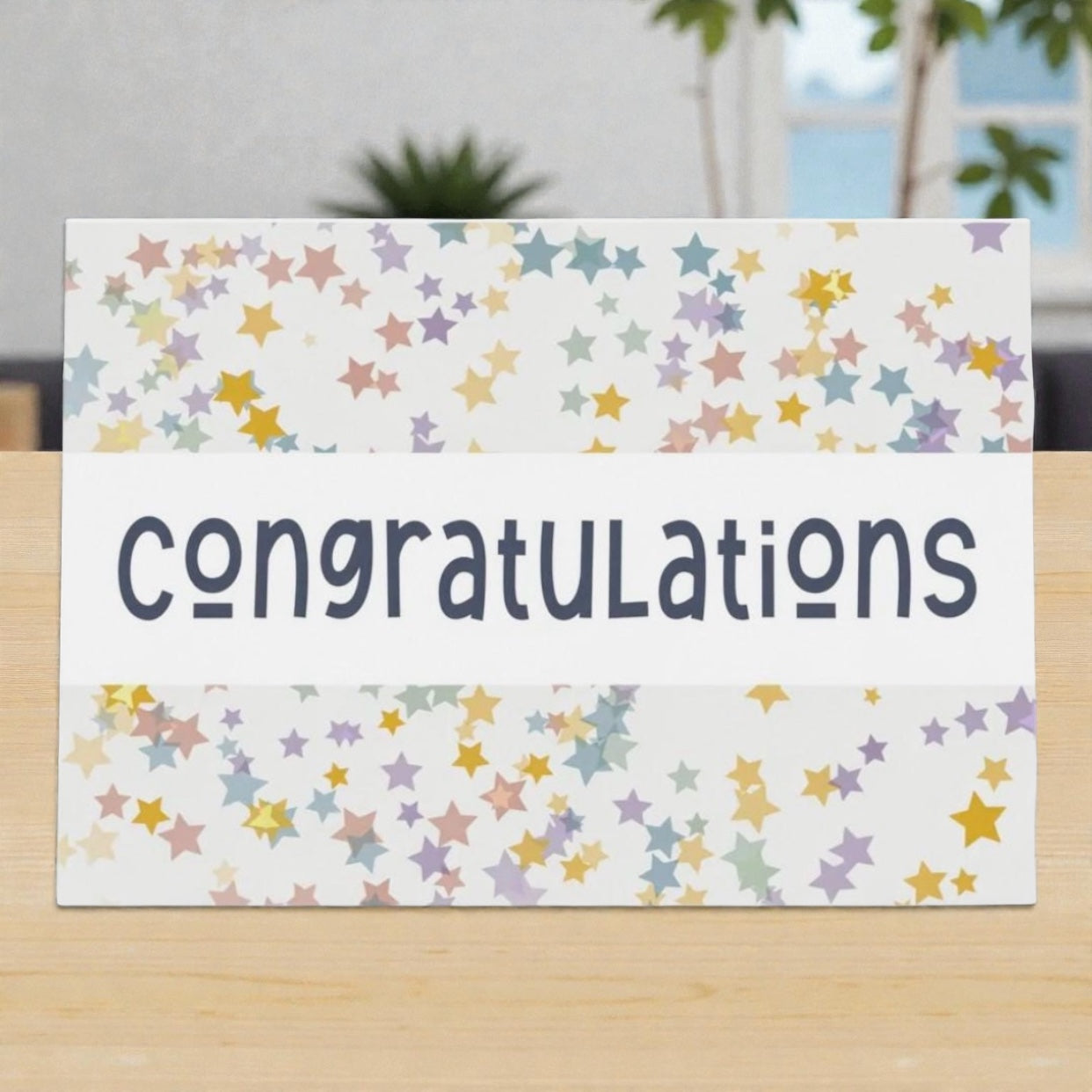 Colourful stars (large A4 card)