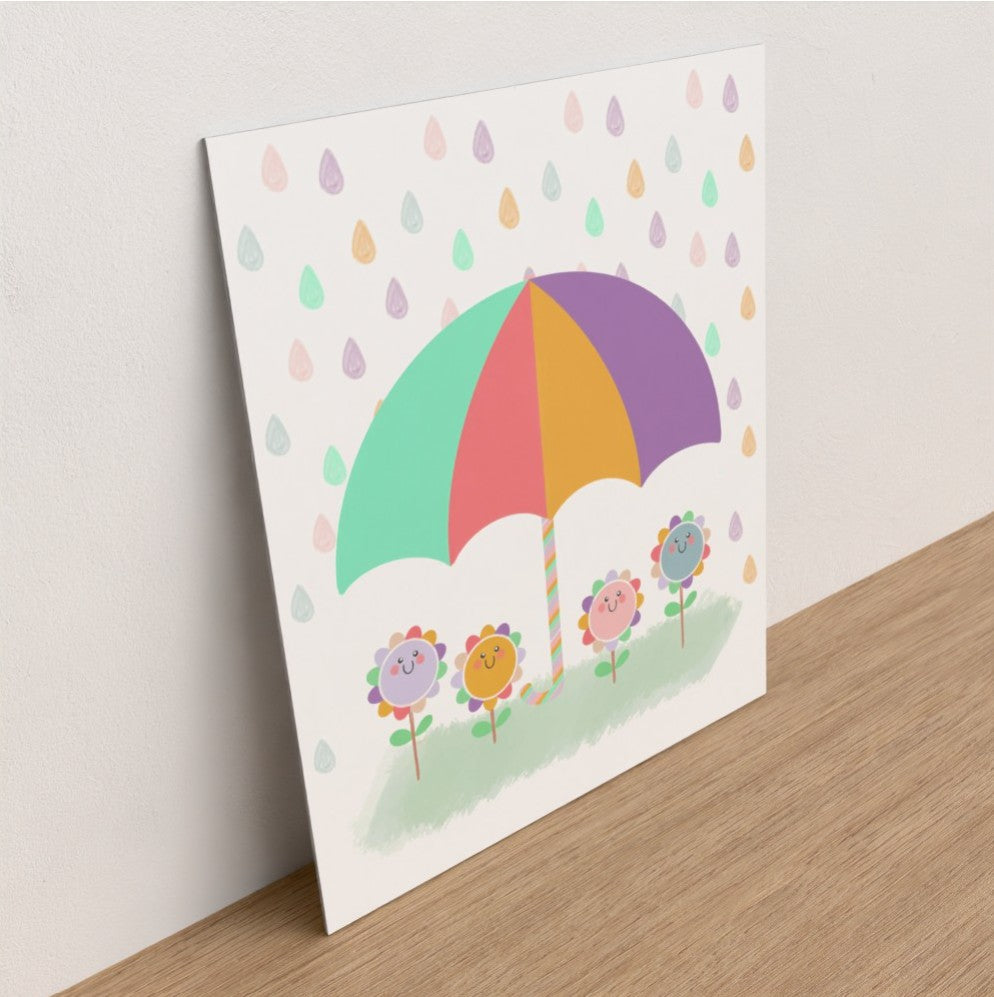 Retro rainbow series #2 flowers in the rain
