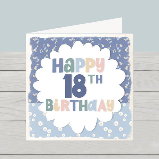 18th birthday blue flowers