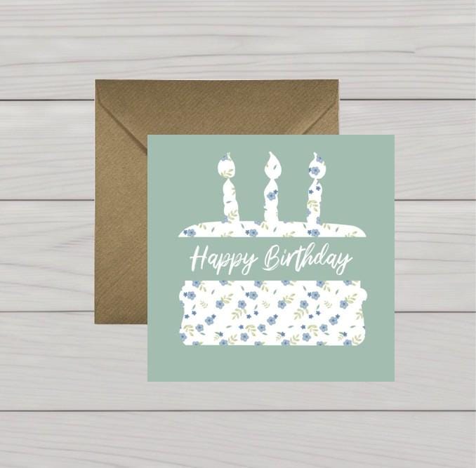 Green cake and candles