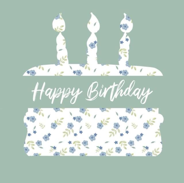 Green cake and candles