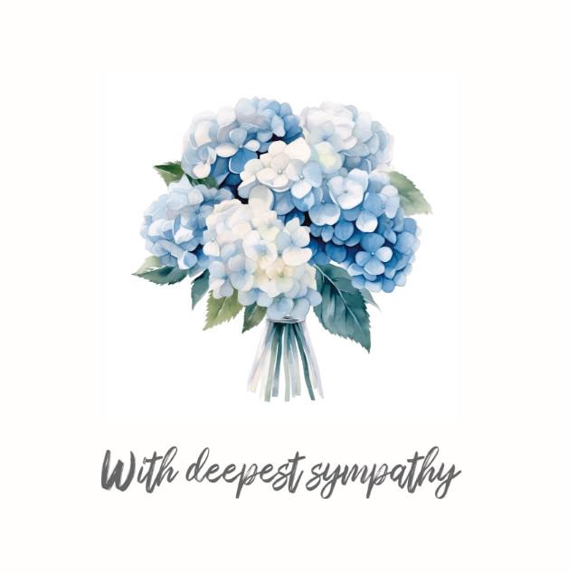 Blue hydrangea sympathy card