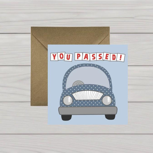 Driving test congratulations card