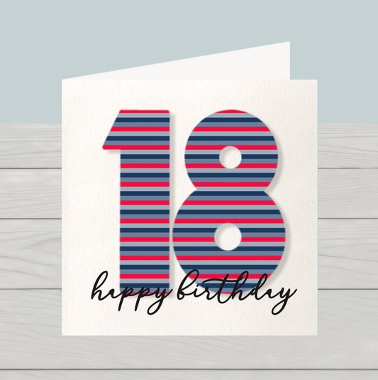 18th birthday red & blue stripes