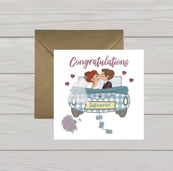 Just Married wedding card