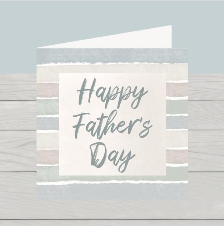 Striped Father's Day Card: Classic Design, printed in UK using sustainably sourced paper