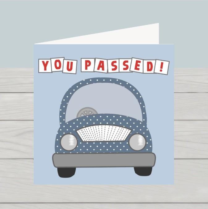 Passed Driving Test Card: Congratulations on passing