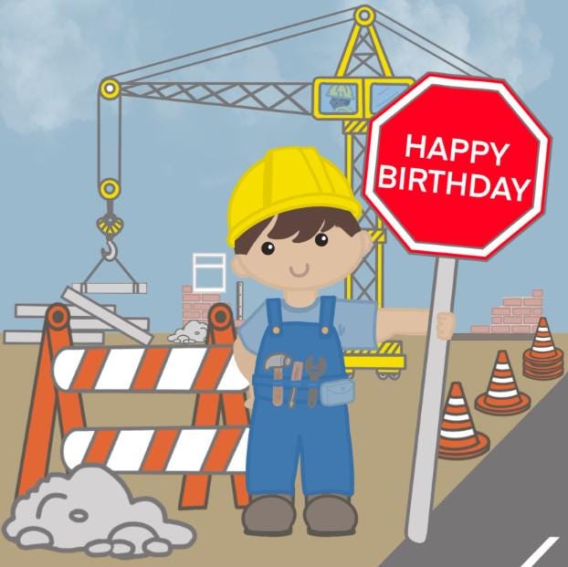 Builder birthday card