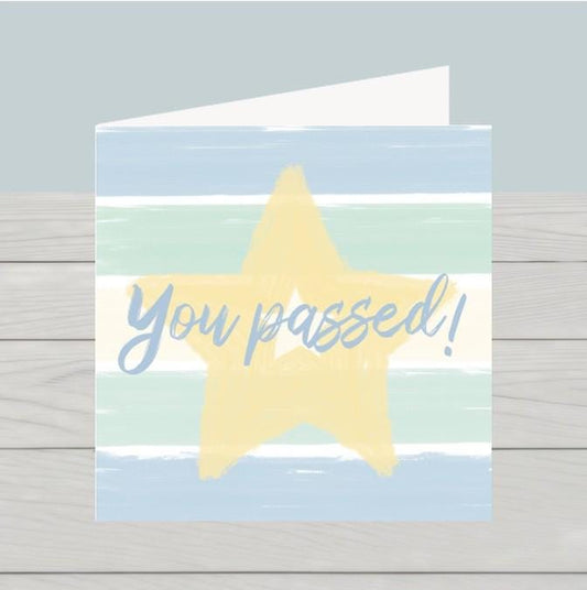 You Passed Card: Gold Star Congratulations - Exam, Driving Test