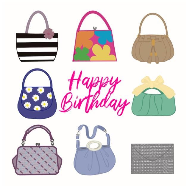 Handbags happy birthday card